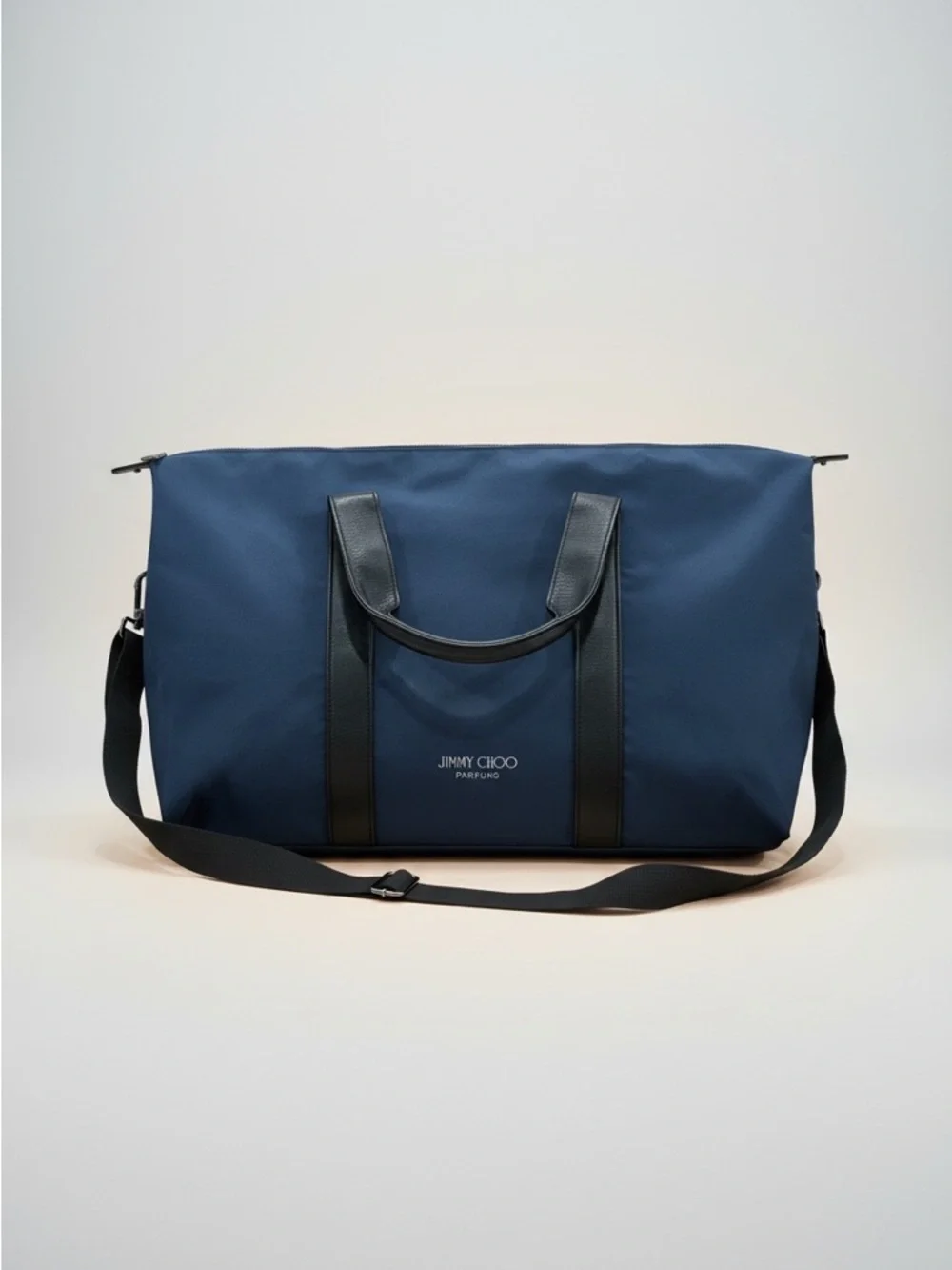 Jimmy Choo Parfums Midnight Blue Navy Nylon Duffel Bag Packable Travel NEW - Picture 1 of 9